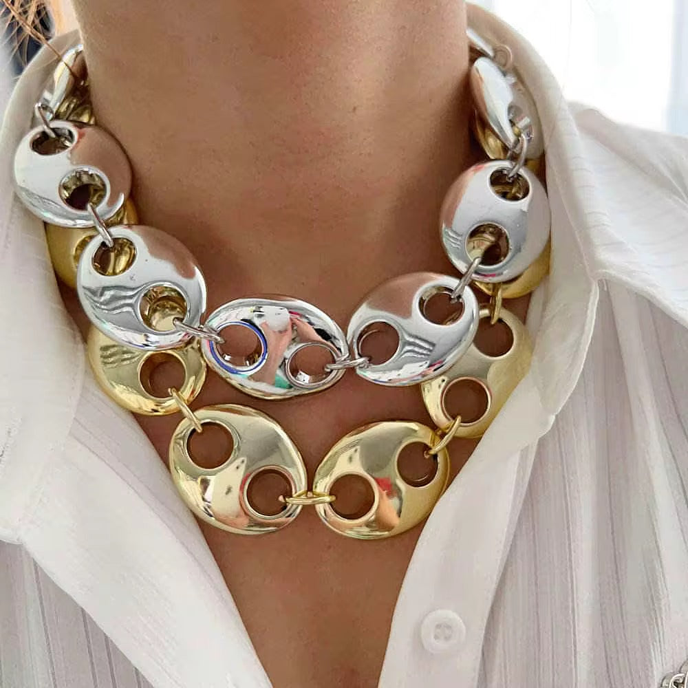 The Lumère Dual Tone Statement Necklace