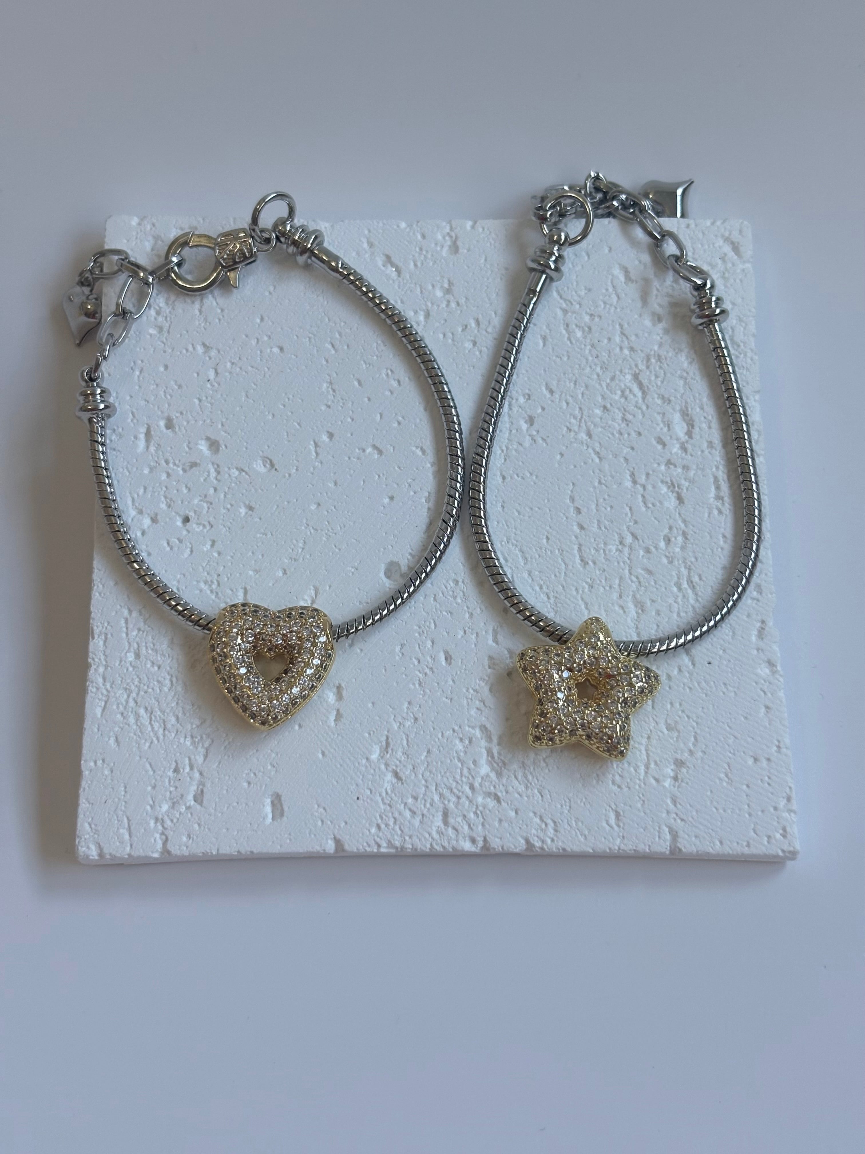 Celestial Heart Duo Bracelet Set
