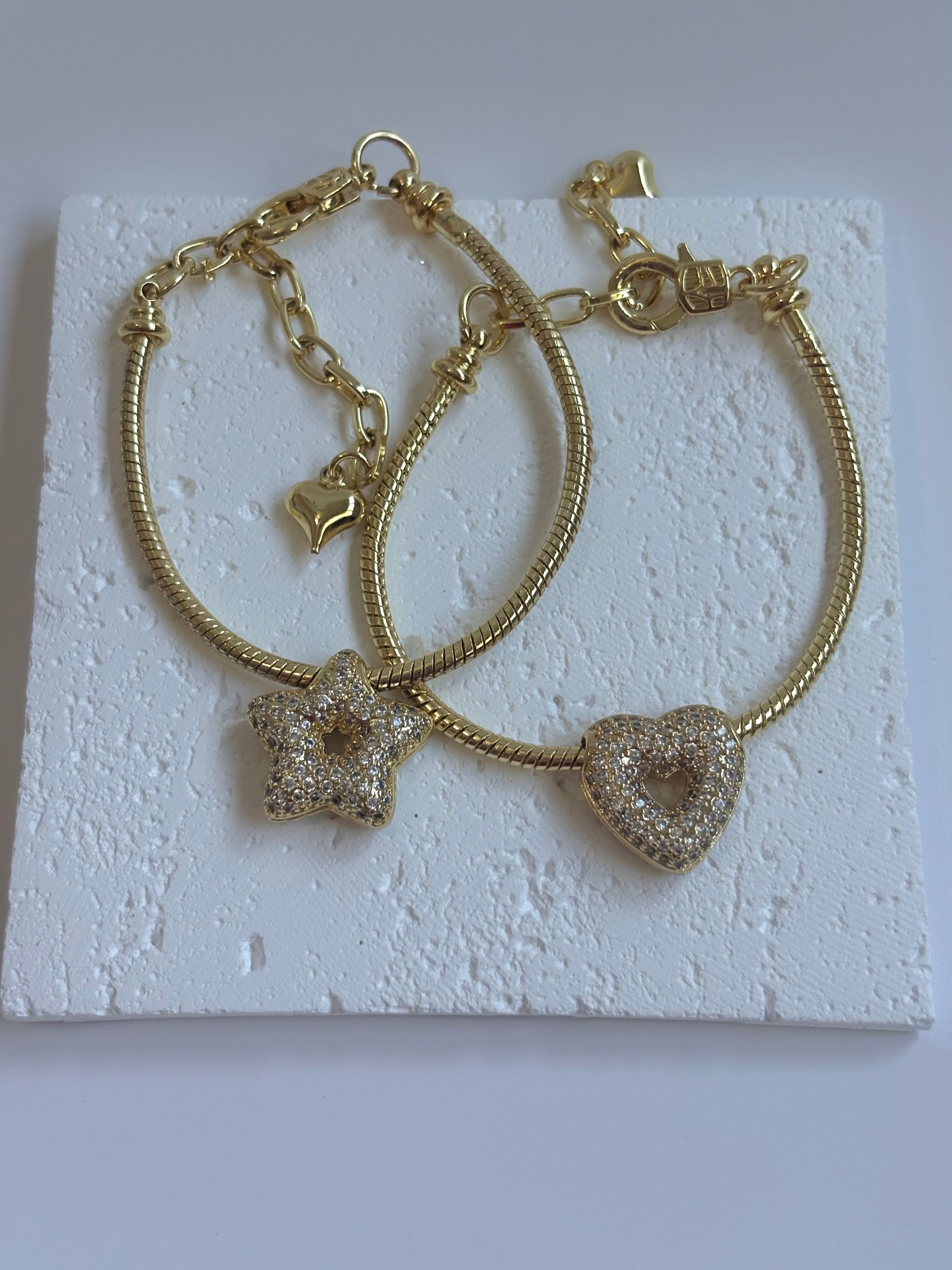 Celestial Heart Duo Bracelet Set