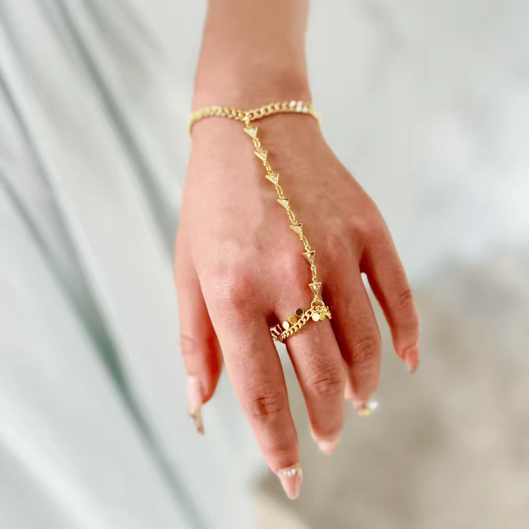 Gold Hand Chain Bracelet